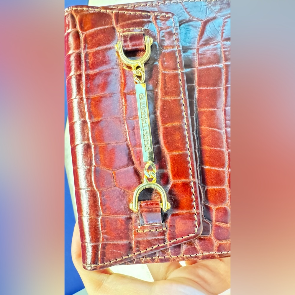 Paco Rabanne Brown Croc-Embossed Wallet - Picture 9 of 13